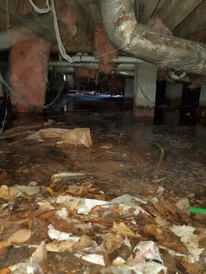 Crawl space flood assessment for Commercial Water Damage Restoration in Minneapolis